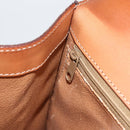 CELINE Macadam Canvas Handtas PVC Leer Bruin Goud Auth 174439-19