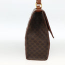 CELINE Macadam Canvas Handtas PVC Leer Bruin Goud Auth 174439-4