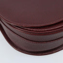 CARTIER Must Line Shoulder Bag Leather Bordeaux Gold Auth 174444-14