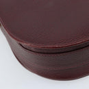 CARTIER Must Line Shoulder Bag Leather Bordeaux Gold Auth 174444-16