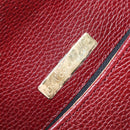 CARTIER Must Line Shoulder Bag Leather Bordeaux Gold Auth 174444-11