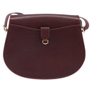 CARTIER Must Line Shoulder Bag Leather Bordeaux Gold Auth 174444-2