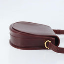 CARTIER Must Line Shoulder Bag Leather Bordeaux Gold Auth 174444-3