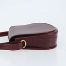 CARTIER Must Line Shoulder Bag Leather Bordeaux Gold Auth 174444-4