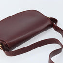 CARTIER Must Line Shoulder Bag Leather Bordeaux Gold Auth 174444-6