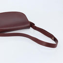 CARTIER Must Line Shoulder Bag Leather Bordeaux Gold Auth 174444-7