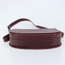CARTIER Must Line Shoulder Bag Leather Bordeaux Gold Auth 174444-5