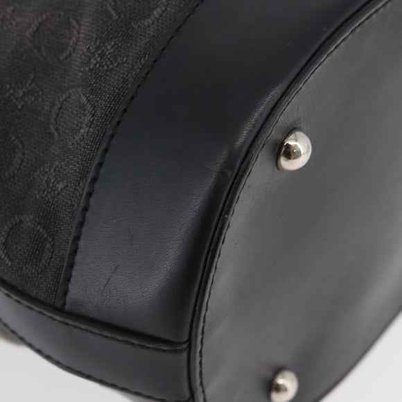 CELINE C Macadam Canvas Tote Bag Black Silver Auth 174445