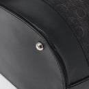 CELINE C Macadam Canvas Tote Bag Black Silver Auth 174445-16