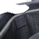 CELINE C Macadam Canvas Tote Bag Black Silver Auth 174445-10