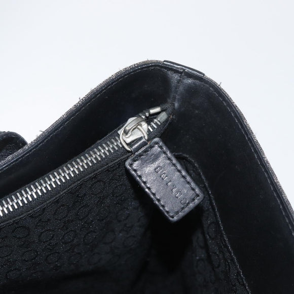 CELINE C Macadam Canvas Tote Bag Black Silver Auth 174445
