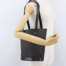 CELINE C Macadam Canvas Tote Bag Black Silver Auth 174445-24