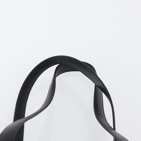 CELINE C Macadam Canvas Tote Bag Black Silver Auth 174445
