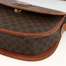 CELINE Macadam Canvas Shoulder Bag PVC Leather Brown Gold Auth 174453-10