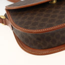 CELINE Macadam Canvas Shoulder Bag PVC Leather Brown Gold Auth 174453-11
