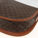 CELINE Macadam Canvas Shoulder Bag PVC Leather Brown Gold Auth 174453-12