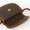 CELINE Macadam Canvas Shoulder Bag PVC Leather Brown Gold Auth 174453-14