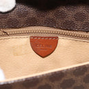 CELINE Macadam Canvas Shoulder Bag PVC Leather Brown Gold Auth 174453-15