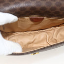 CELINE Macadam Canvas Shoulder Bag PVC Leather Brown Gold Auth 174453-16