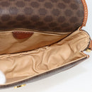 CELINE Macadam Canvas Shoulder Bag PVC Leather Brown Gold Auth 174453-17