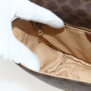 CELINE Macadam Canvas Shoulder Bag PVC Leather Brown Gold Auth 174453-18