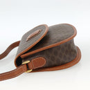CELINE Macadam Canvas Shoulder Bag PVC Leather Brown Gold Auth 174453-4