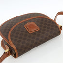 CELINE Macadam Canvas Shoulder Bag PVC Leather Brown Gold Auth 174453-6