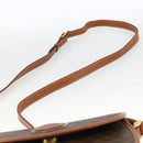 CELINE Macadam Canvas Shoulder Bag PVC Leather Brown Gold Auth 174453-8