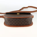 CELINE Macadam Canvas Shoulder Bag PVC Leather Brown Gold Auth 174453-9