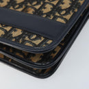 Christian Dior Trotter Canvas Chain Shoulder Bag Navy Gold Auth 174454A-10