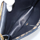 Christian Dior Trotter Canvas Chain Shoulder Bag Navy Gold Auth 174454A-19