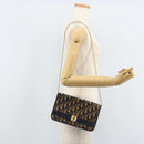 Christian Dior Trotter Canvas Chain Shoulder Bag Navy Gold Auth 174454A-22