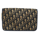 Christian Dior Trotter Canvas Chain Shoulder Bag Navy Gold Auth 174454A-3