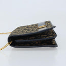 Christian Dior Trotter Canvas Chain Shoulder Bag Navy Gold Auth 174454A-5
