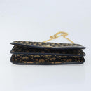 Christian Dior Trotter Canvas Chain Shoulder Bag Navy Gold Auth 174454A-9