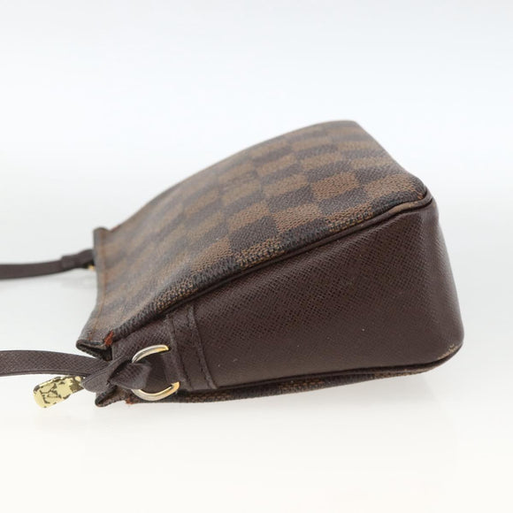LOUIS VUITTON Damier Ebene Trousse makeup Pouch N51982 LV Auth 174457