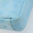 MCM Vicetos Logogram Shoulder Bag Nylon Light Blue Silver Auth 174459-14