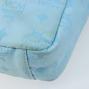 MCM Vicetos Logogram Shoulder Bag Nylon Light Blue Silver Auth 174459-16
