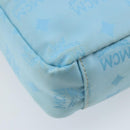 MCM Vicetos Logogram Shoulder Bag Nylon Light Blue Silver Auth 174459-17