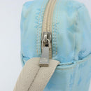 MCM Vicetos Logogram Shoulder Bag Nylon Light Blue Silver Auth 174459-10