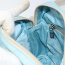 MCM Vicetos Logogram Shoulder Bag Nylon Light Blue Silver Auth 174459-20