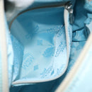 MCM Vicetos Logogram Shoulder Bag Nylon Light Blue Silver Auth 174459-22