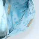 MCM Vicetos Logogram Shoulder Bag Nylon Light Blue Silver Auth 174459-23