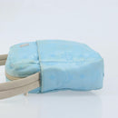MCM Vicetos Logogram Shoulder Bag Nylon Light Blue Silver Auth 174459-4
