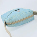 MCM Vicetos Logogram Shoulder Bag Nylon Light Blue Silver Auth 174459-6