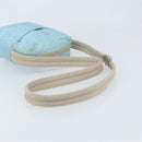 MCM Vicetos Logogram Shoulder Bag Nylon Light Blue Silver Auth 174459-7
