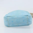 MCM Vicetos Logogram Shoulder Bag Nylon Light Blue Silver Auth 174459-5