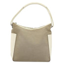 GUCCI Schoudertas Canvas Leer Beige Wit Zilver 001 3766 Auth 174462-13