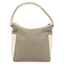 GUCCI Schoudertas Canvas Leer Beige Wit Zilver 001 3766 Auth 174462-2