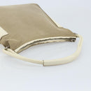 GUCCI Schoudertas Canvas Leer Beige Wit Zilver 001 3766 Auth 174462-7